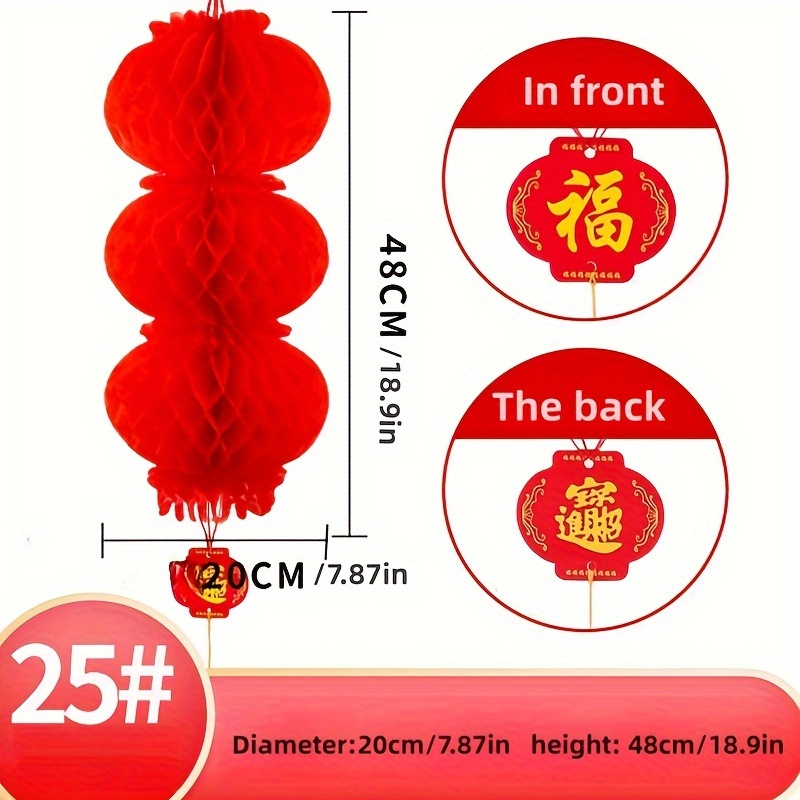 20 Handmade Red Gold Chinese New Year 15cm Paper Lanterns Decorations Mega  Value Set UK 