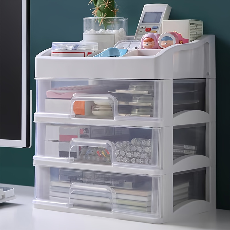 1PC Cute Storage Box, Desktop Cosmetics Storage Rack, Drawer-style Storage  Box With Rabbit Handle, Back To School College Supplies, Office Dorm Access