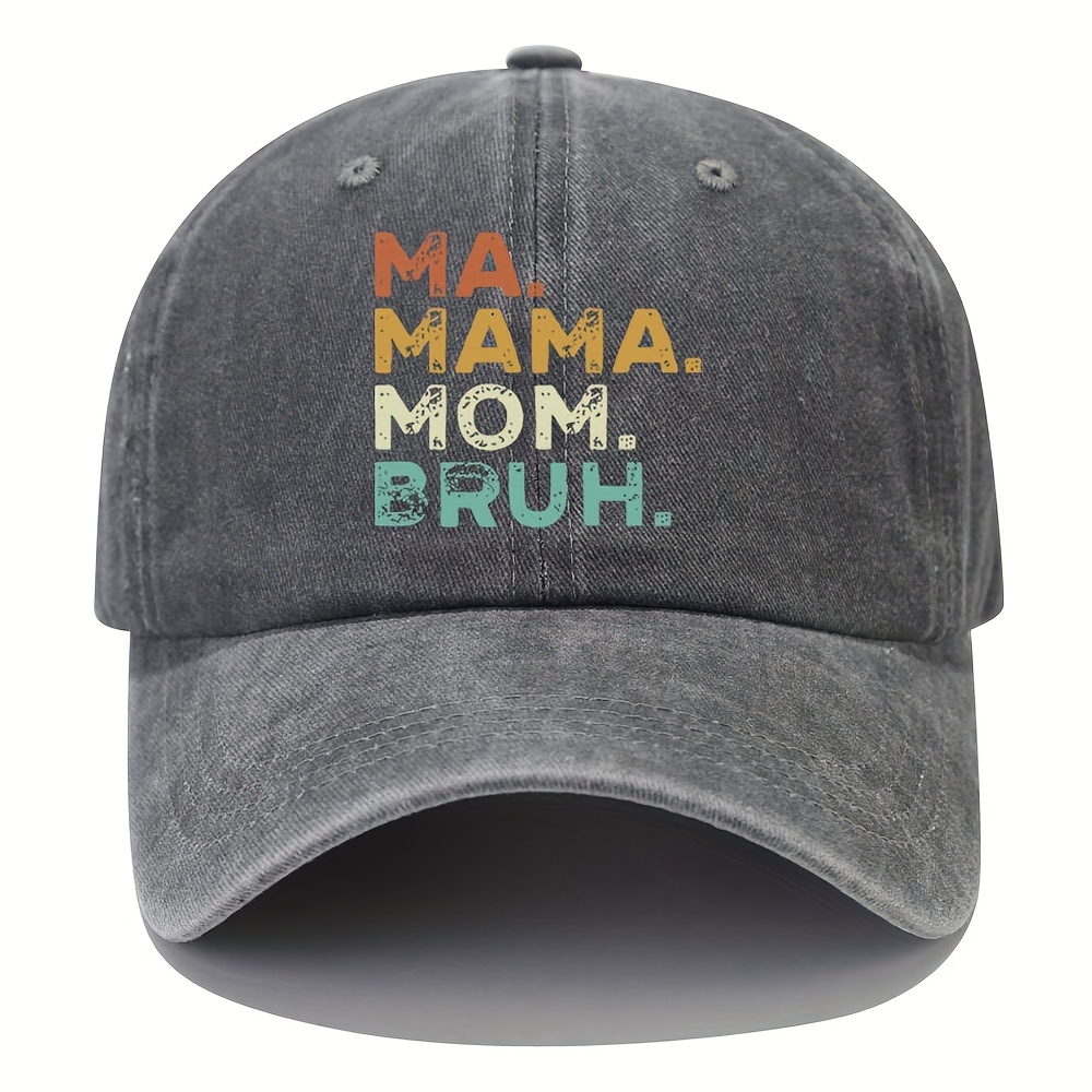 MAMA MOM Print Baseball Cap Vintage Washed Distressed Adjustable Dad Hat