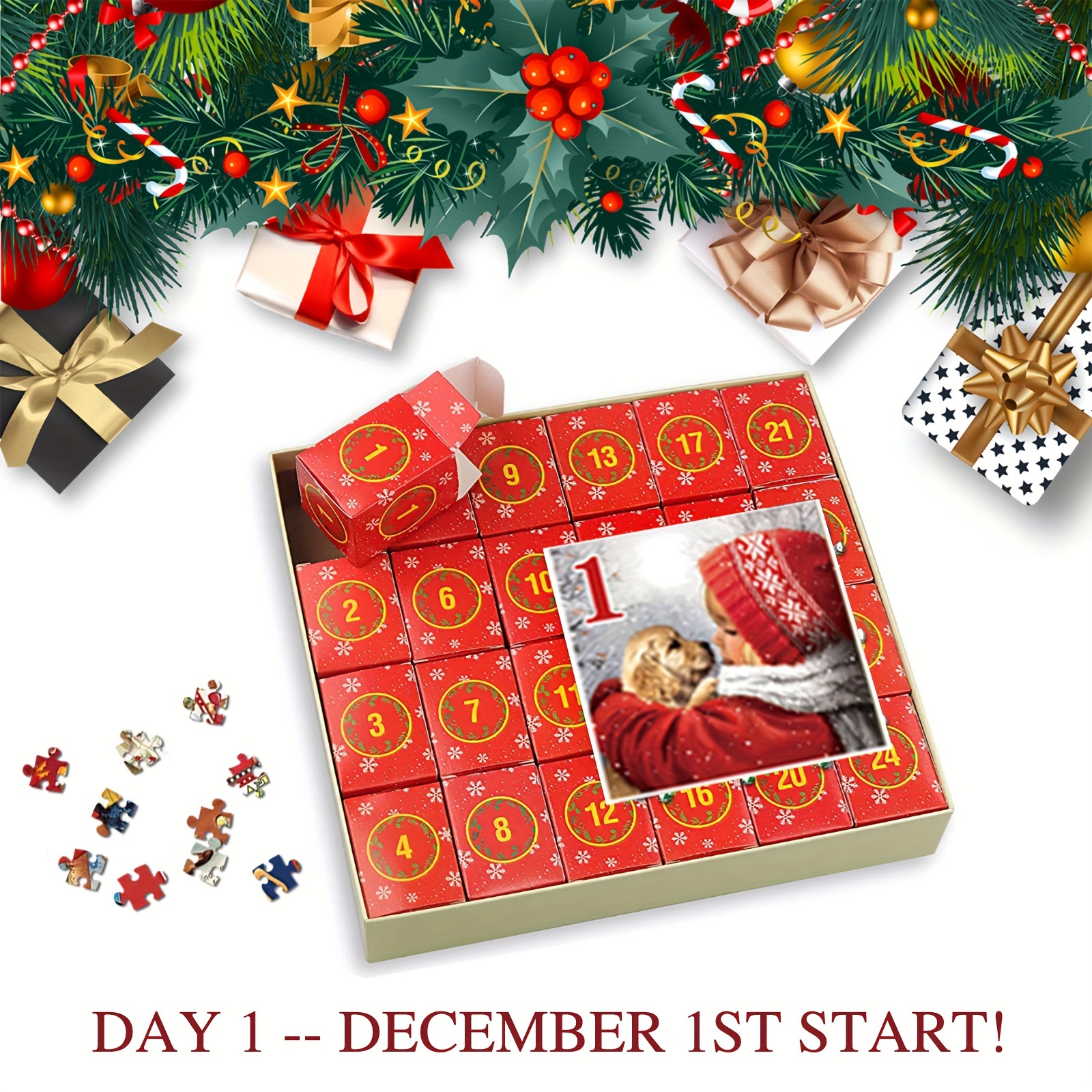 Paquete de 24 cajas de regalo pequeñas con lazo para envolver regalos,  Navidad, escuela, aula, fiesta, caja de Navidad