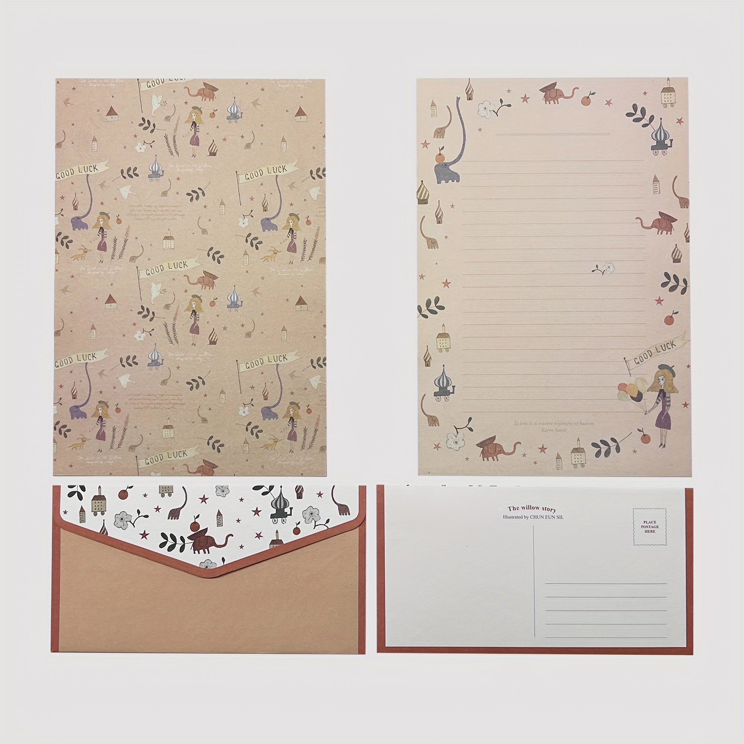 Stationery Writing Paper With Envelopes Contain 6 Stationery - Temu