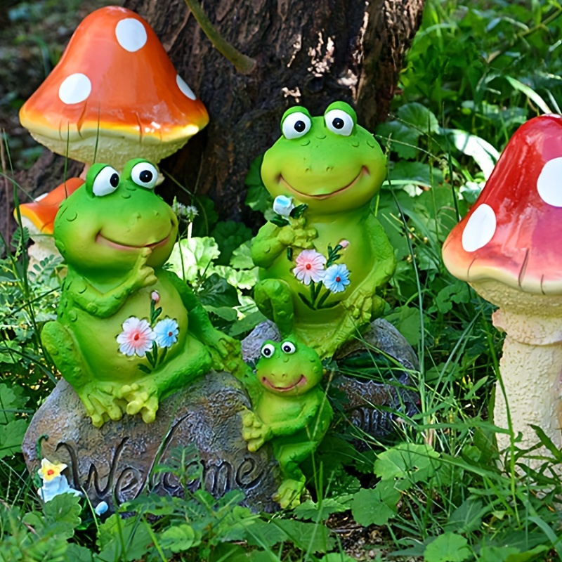 Indoor Figurine Of Frog Grumpy Toad Garden Patio Accessories