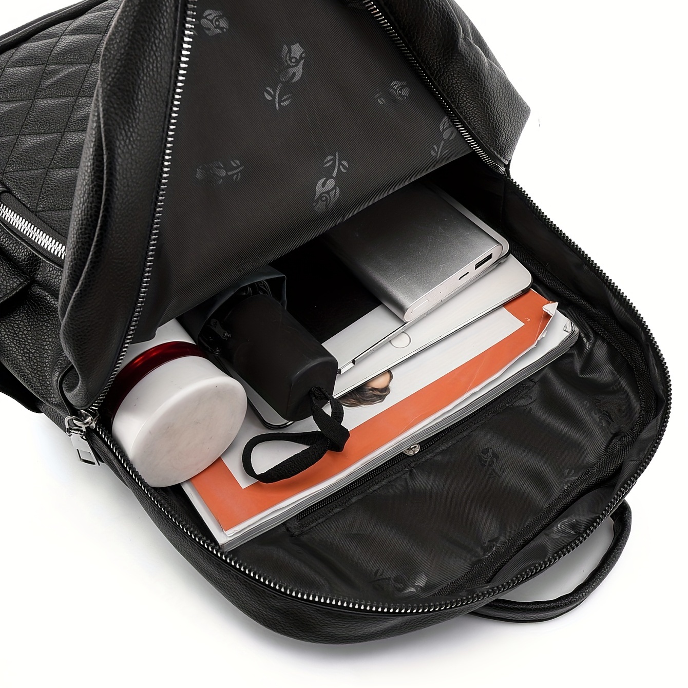 Solid Argyle Pattern Large Capacity Backpack