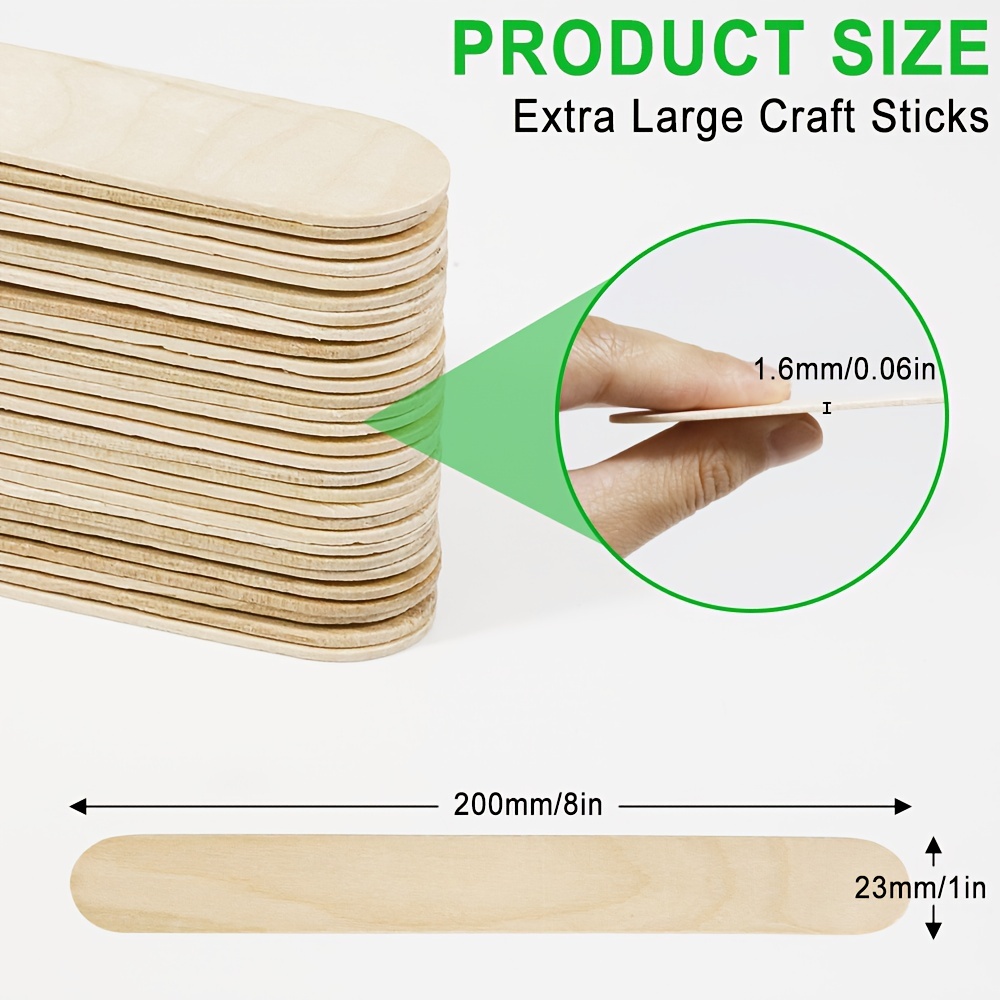 Waxing Supplies Wood 8'' Jumbo Craft Sticks Ice Cream Sticks Extra Large  Large Tongue Depressors – the best products in the Joom Geek online store