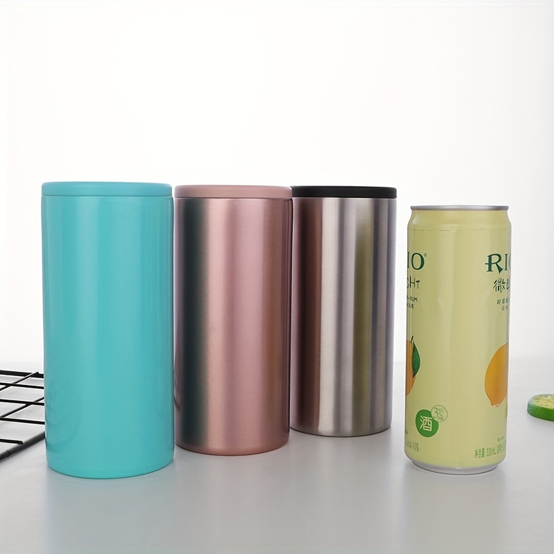 Tumbler, Stainless Steel Vacuum Insulated Can And Bottle Cooler, Double  Wall Can Cooler For Cans And Bottles, Can Chiller And Metal Cooler - Temu
