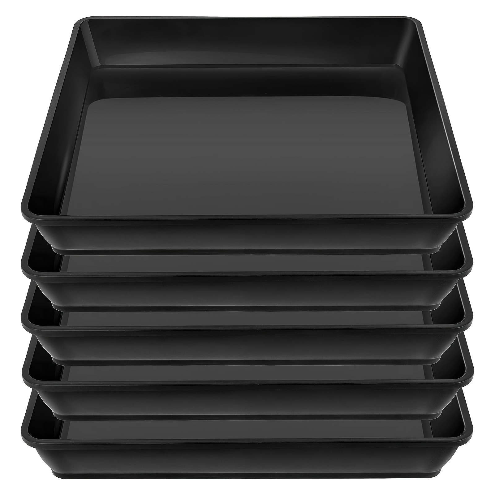 

5 Packs, Square Plant Saucer 6 Inch, Plastic Plant Saucers, Plant Water Dray Tray, Garden Planters For For Pots Base Indoors And Outdoors Plants (6 Inch Black)