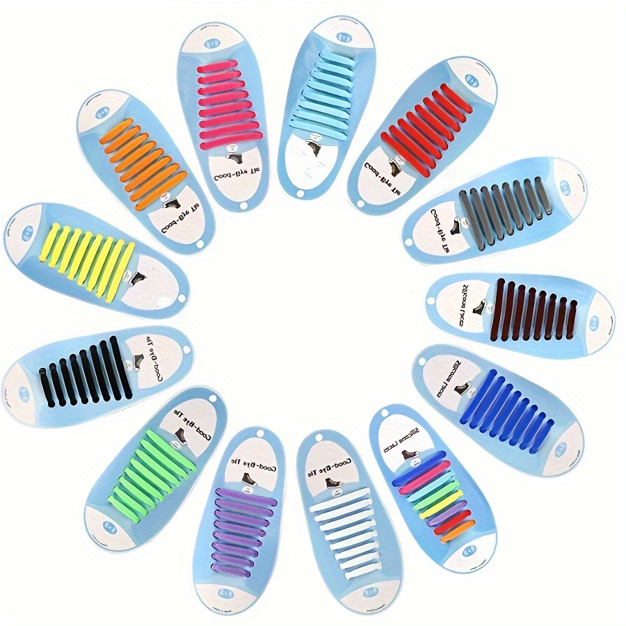 16pcs No Tie Elastic Shoe Laces for Adults - Black & White Silicone Tieless Laces for Sneakers - Durable, Comfortable, and Hassle-Free Design