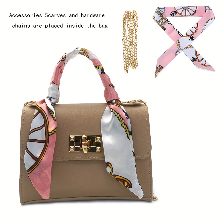 Vintage Handbag For Women, Fashion Chain Crossbody Bag, Scarf Bow Decor  Flap Purse - Temu Germany