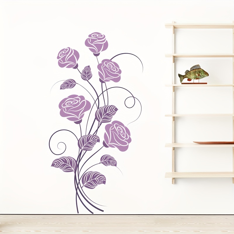 1Pcs Stickers Autocollant Fleur Fille Mural Art Décor Maison
