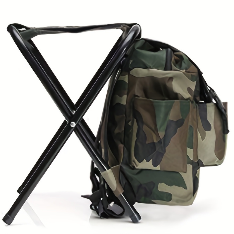 Portable Comfortable And Waterproof The Perfect Camo Fishing Backpack With  Chair - Sports & Outdoors - Temu