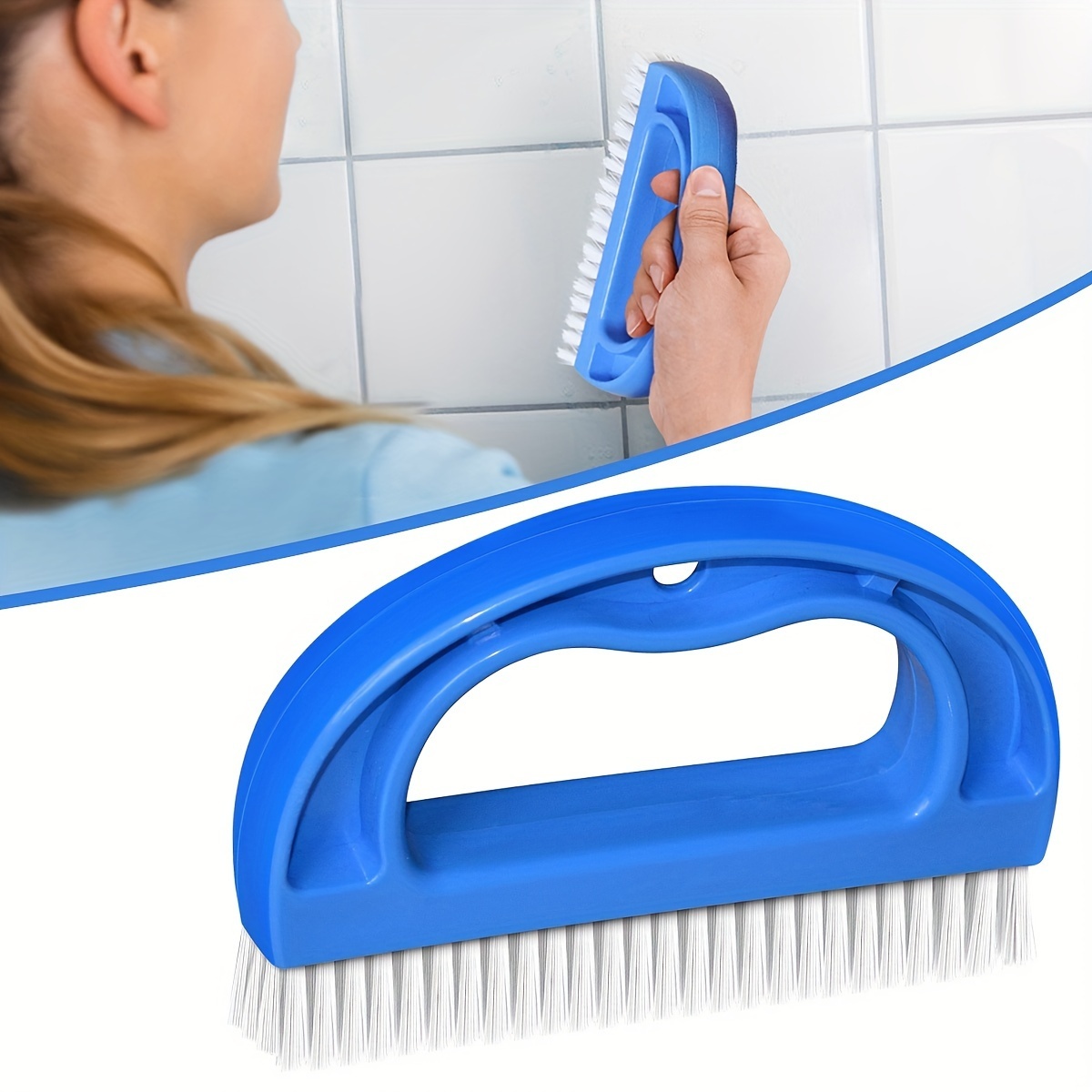 

1pc, Stiff Bristles Grout Cleaner Brush, Bathroom Shower Grout Scrubber, Cleaning Brush For Tile, Cleaning Supplies