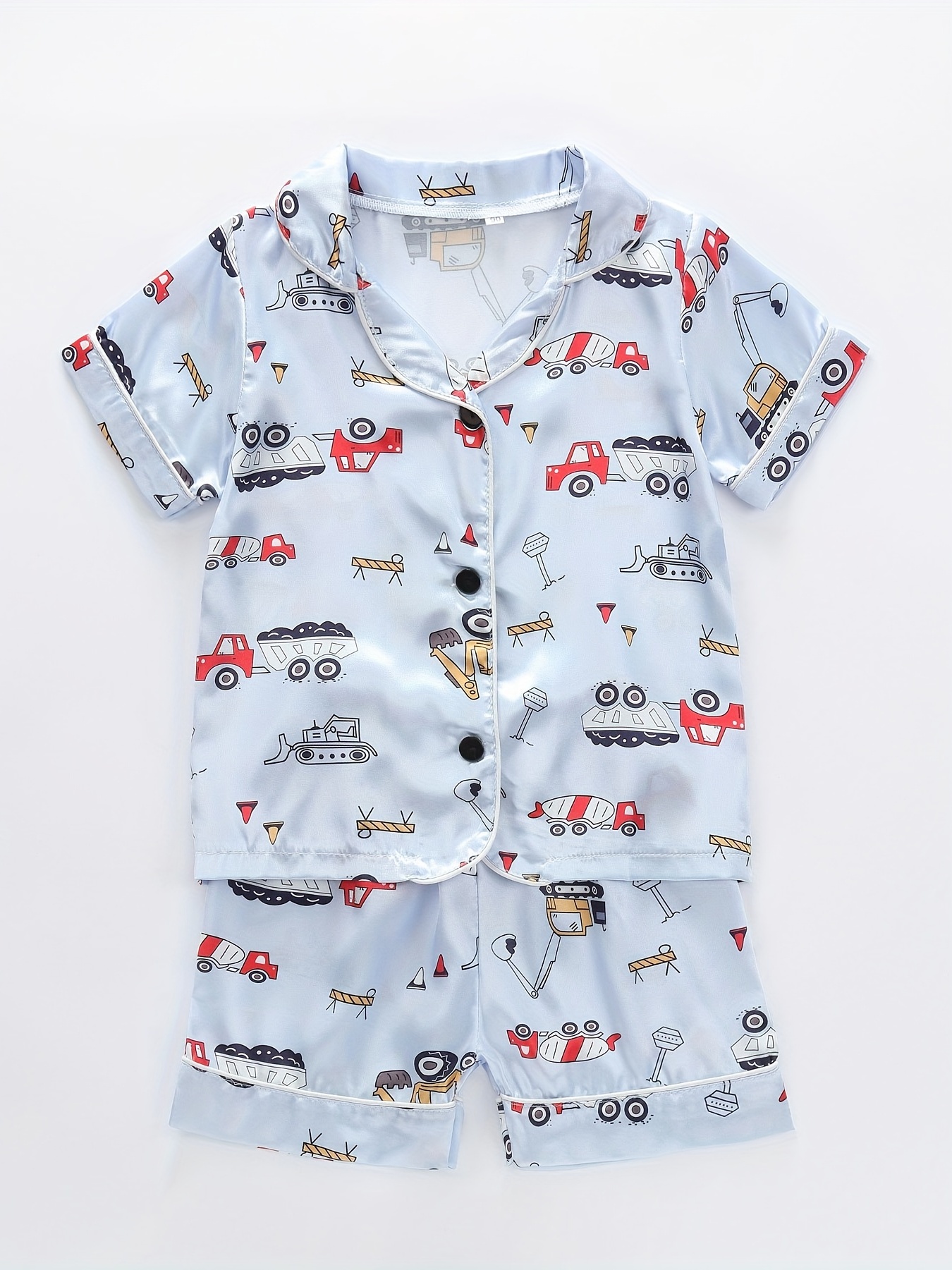 Kids Modal Pajamas Suit Rib Short Sleeve Top Shorts Set - Temu