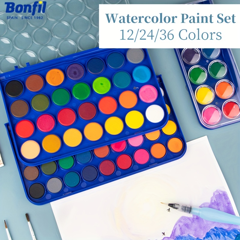 72 Color Boxed Portable Solid Watercolor Paint Set With Water Storage Pen  Palette Including Pearlescent Fluorescent Color And Conventional Color A  Total Of 72 Colors - Toys & Games - Temu