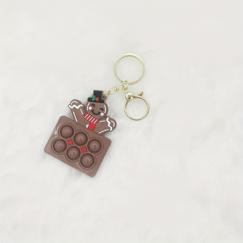 Silicone Pendant Christmas Keychain Fidget Toy Xmas Reindeer - Temu