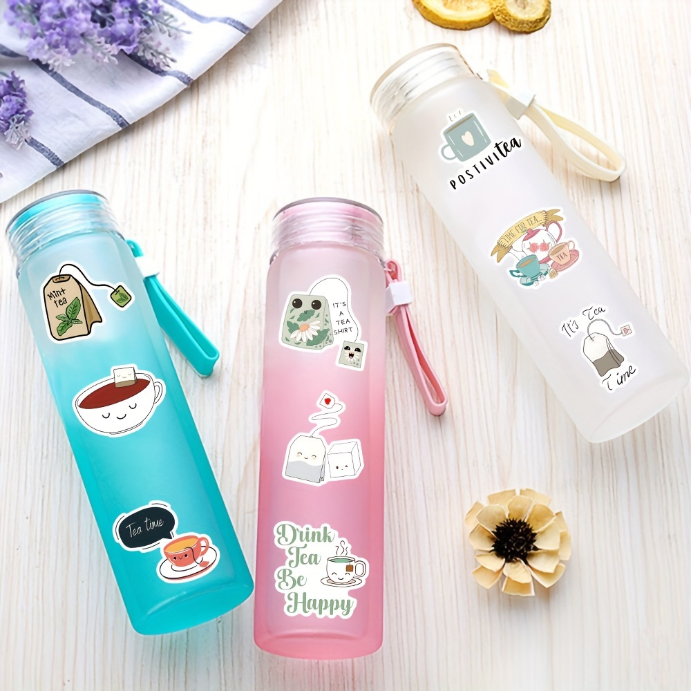 50Pcs Cute Boba Stickers for Water Bottle, Vinyl Aesthetic Drink