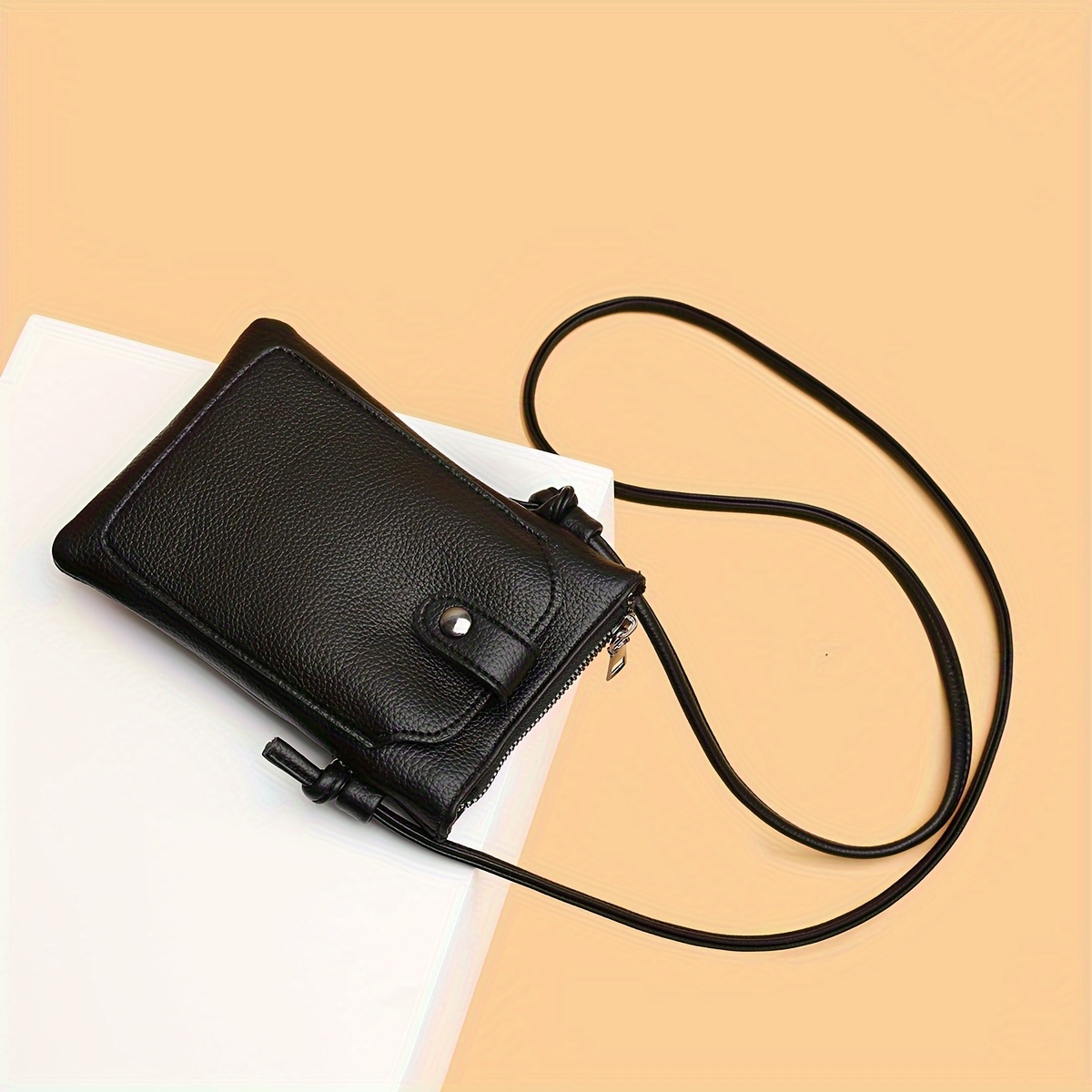 Simple Zipper Phone Wallet, Fashion Faux Leather Coin Purse With Card  Slots, Versatile Shoulder Bag - Temu