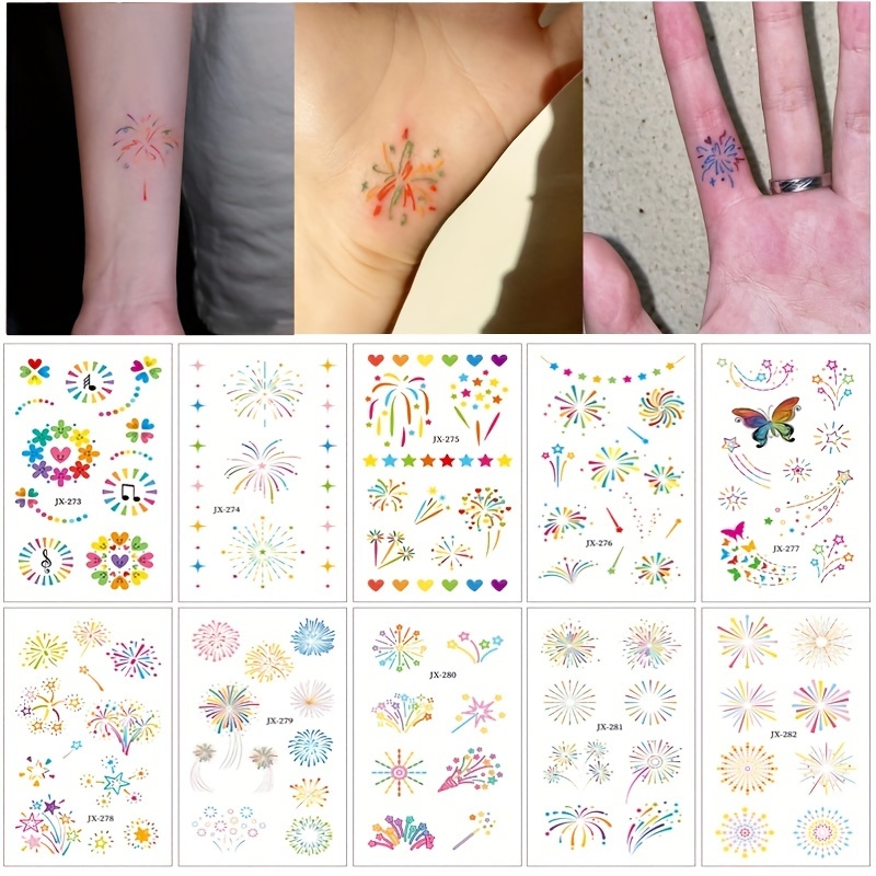 All Saints' Day Luminous Tattoo Temporary Waterproof Festival Glitter  Stickers for Kids Semi Permanent Face Fake Tattoos Women