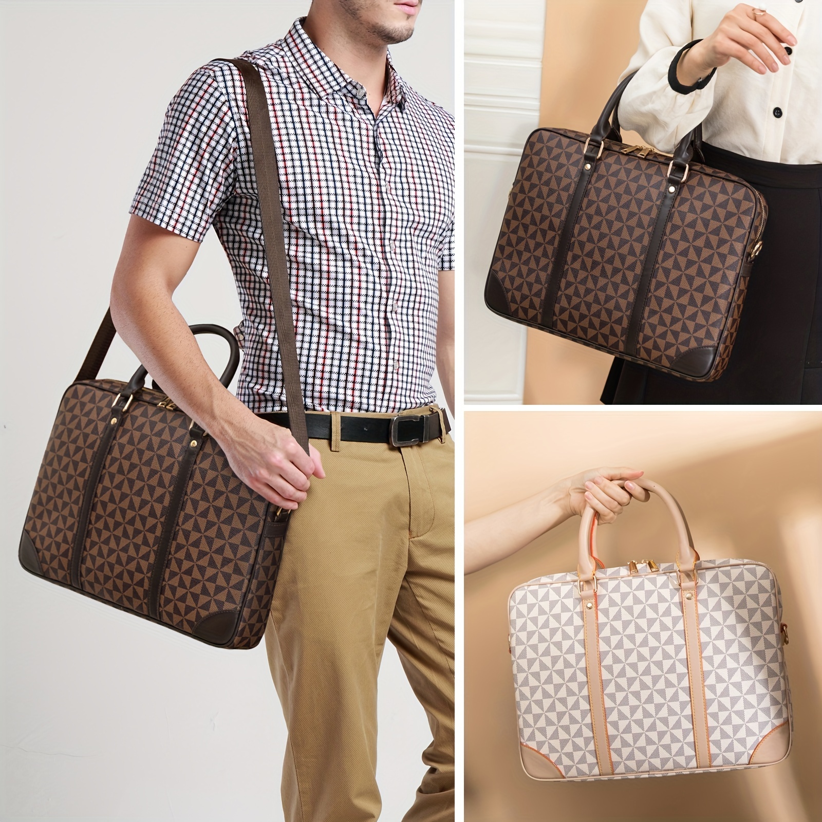 Simple Business Commuter Briefcase New Fashion Large - Temu