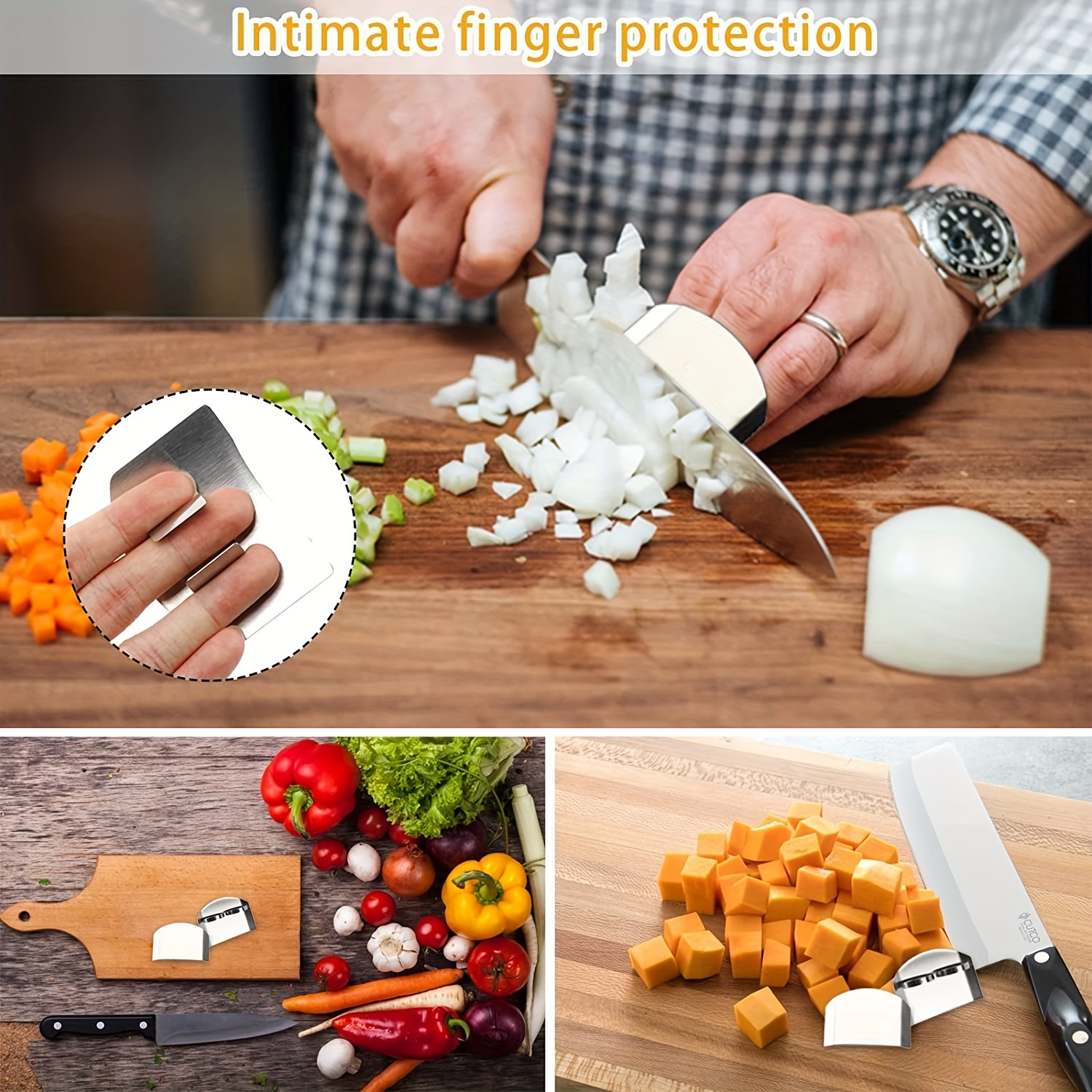 Stainless Steel Finger Guard Vegetables Cutting Finger Protector