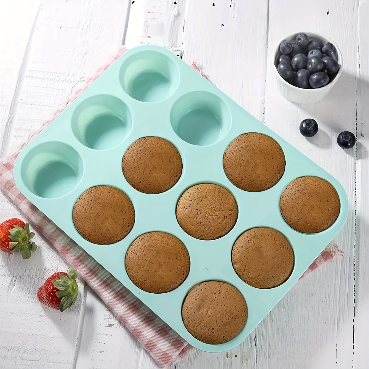 2 pack Non-Stick Silicone Muffin Top Pan and Egg Molds - 7.6cm Round, 6  Cavity Whoopie Pie Pans for Baking Muffins, Eggs, Tarts, Corn Bread - Easy  Rel