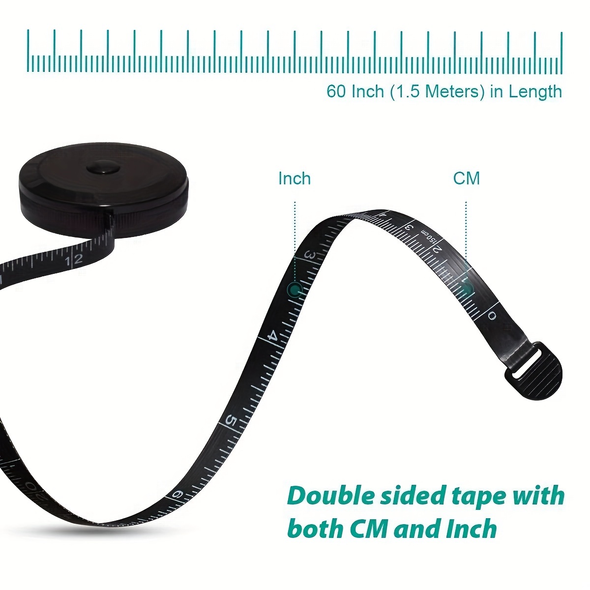 2 Cintas Metrica Retractil Para Medir Cinta De Medicion Cuerpo De Tela  Doble Car