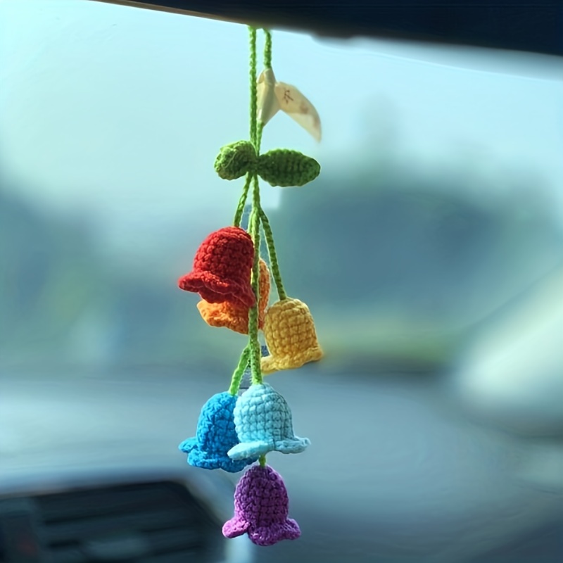 Bellflower Hand Knitted Car Pendant Car Mirror - Temu
