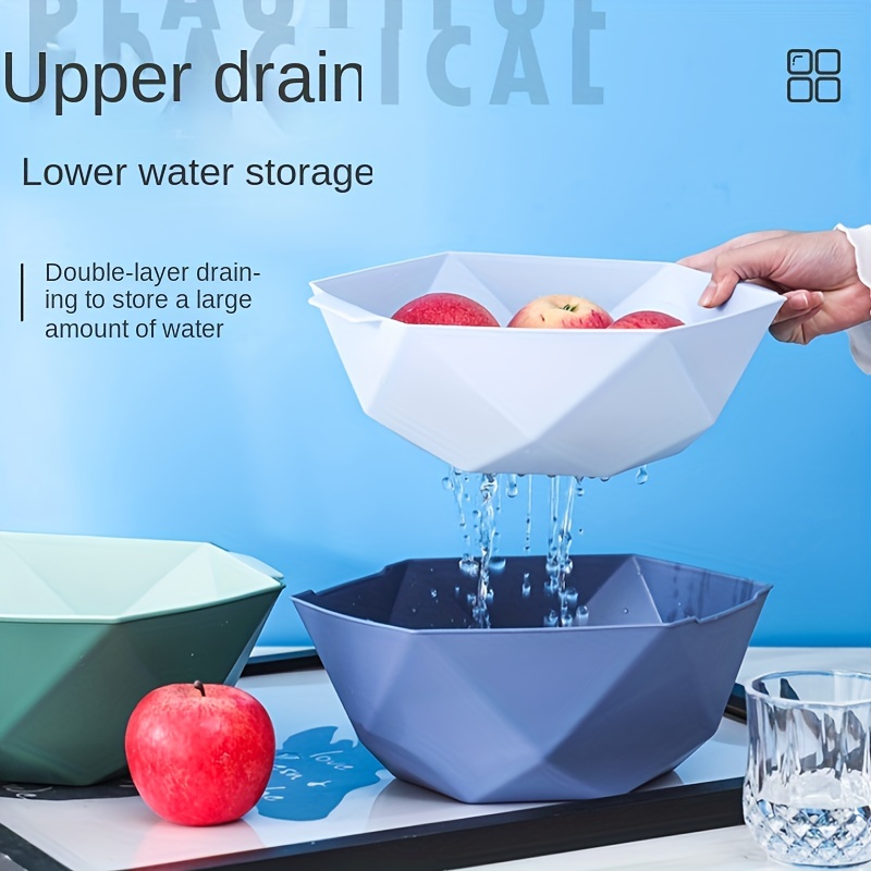 1pc New Creative Multifunctional Double-layered Vegetable Wash