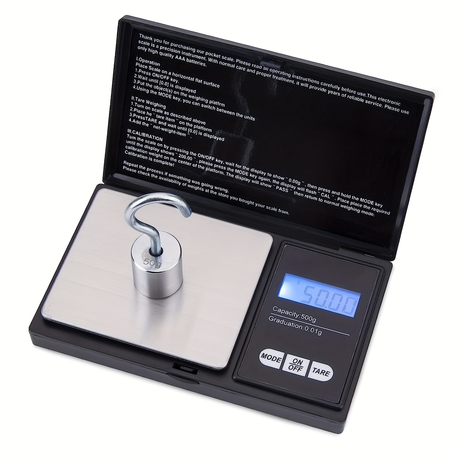 Smart Weigh 50g x 0.001 Grams, Premium High Precision Digital Milligram  Scale, Includes Tweezers, Calibration Weights,Three Weighing Pans and Case