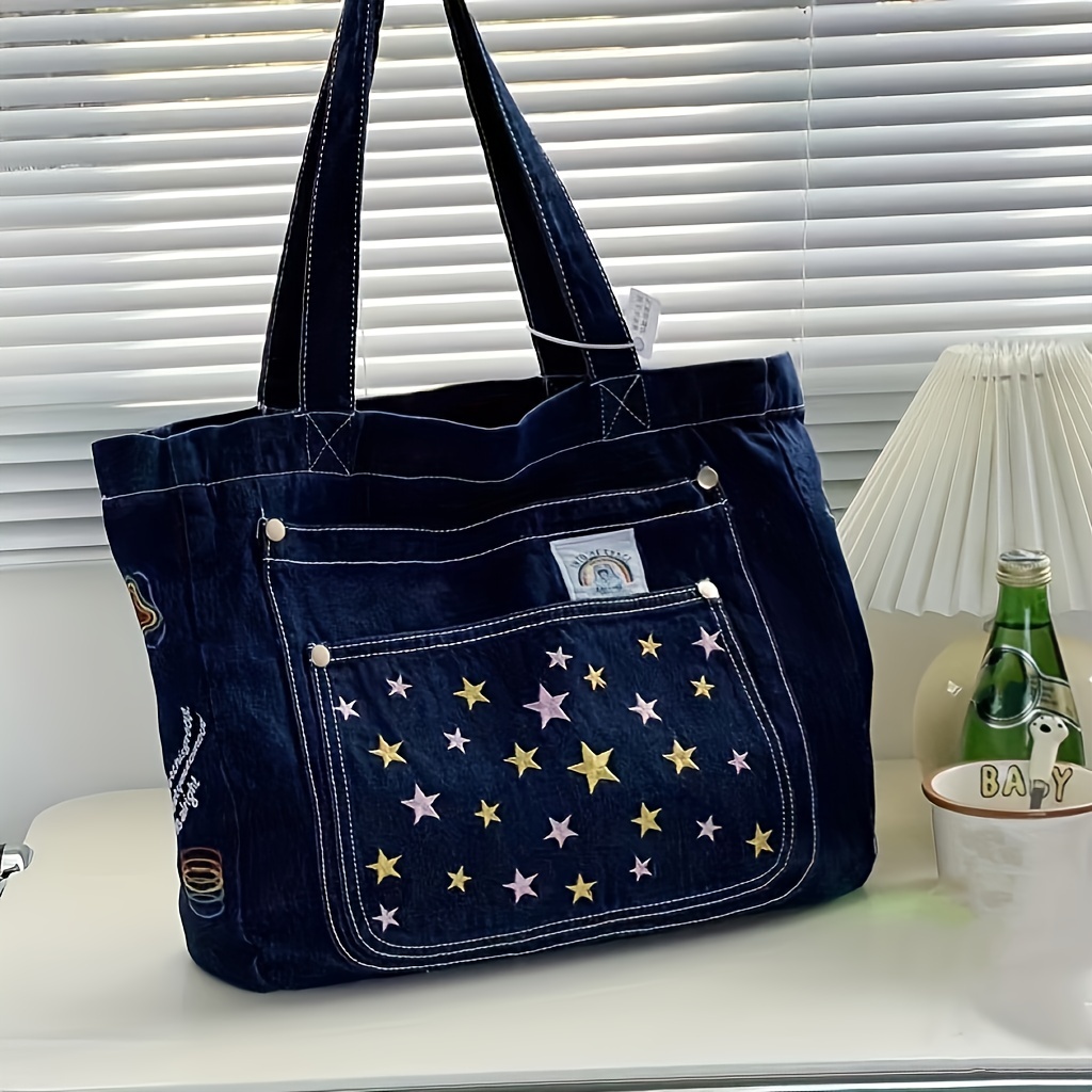 Bolsos de jeans discount bordados a mano