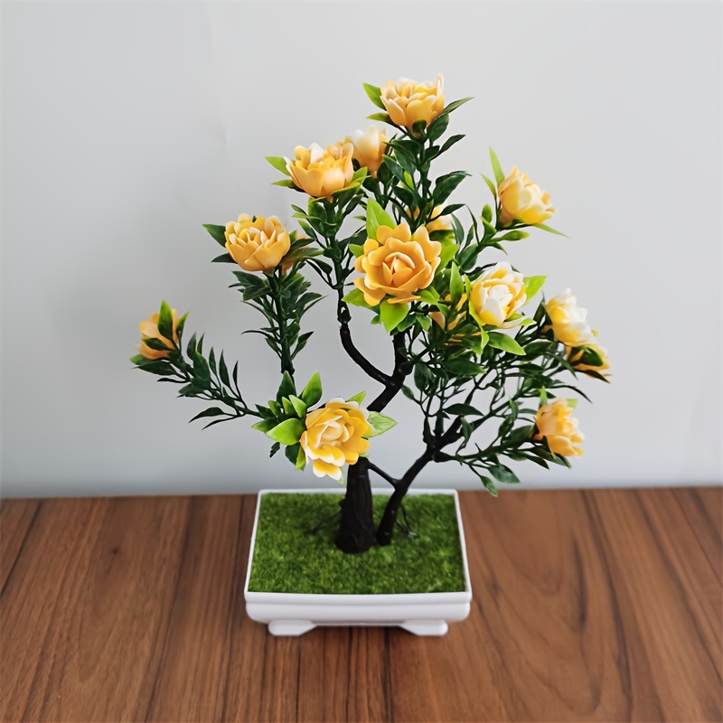 Artificial Rose Potted Plant Mini Rose Small Potted Bonsai - Temu