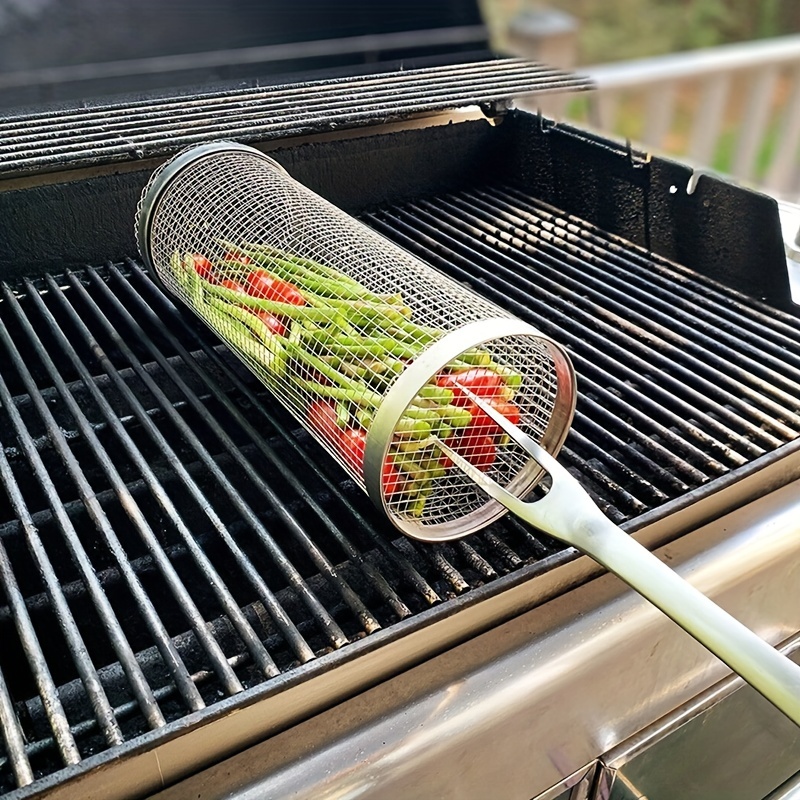 Stainless Steel Grill Basket Smoker Cage Barbecue Cooking - Temu