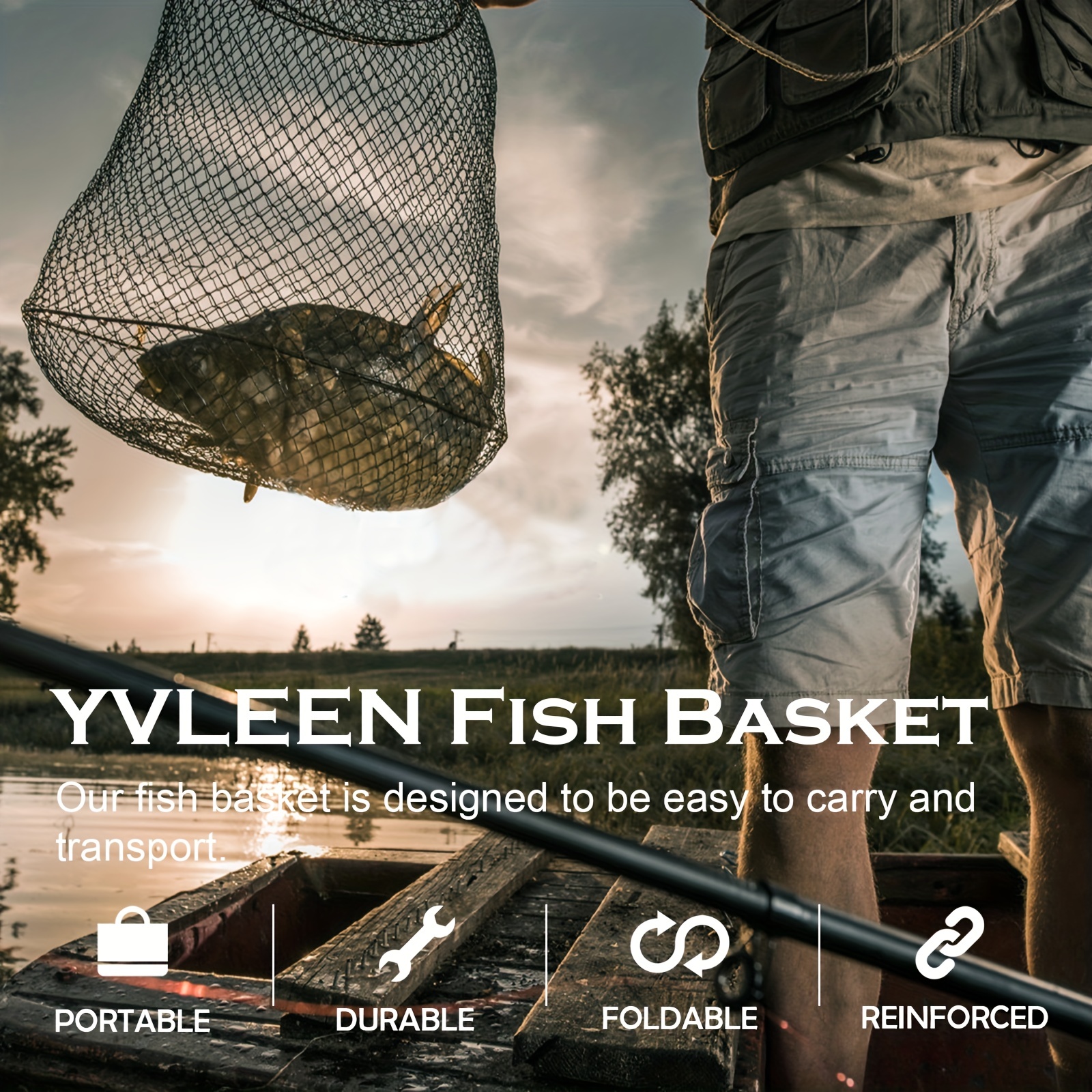 THKFISH 1pc Fish Shrimp Basket Portable Fishing Bucket Quick Dry