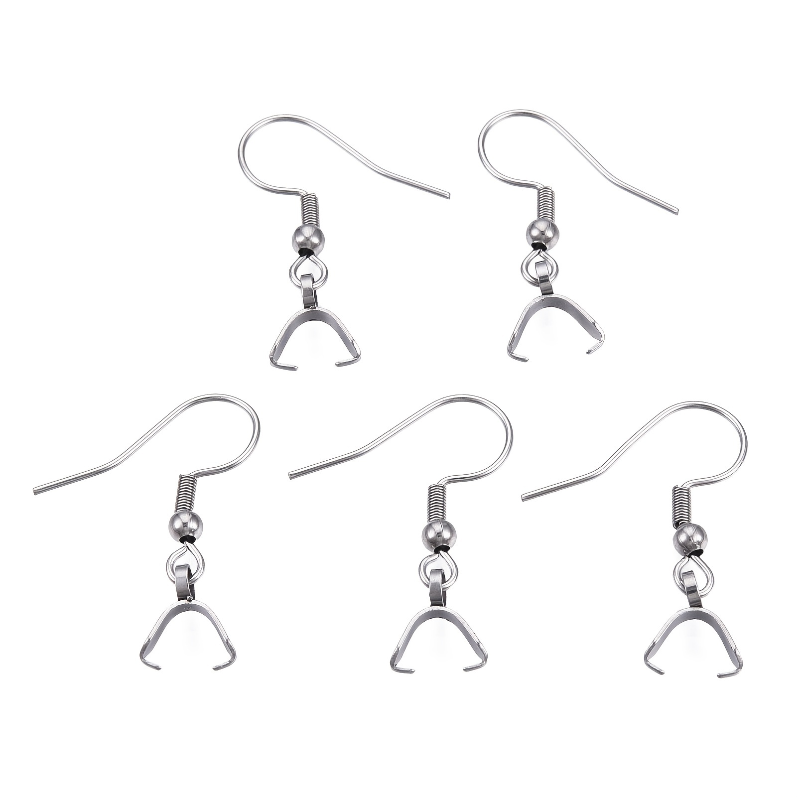 10pcs Stainless Steel Earring Hooks Earwire Earrings Clasp Wire