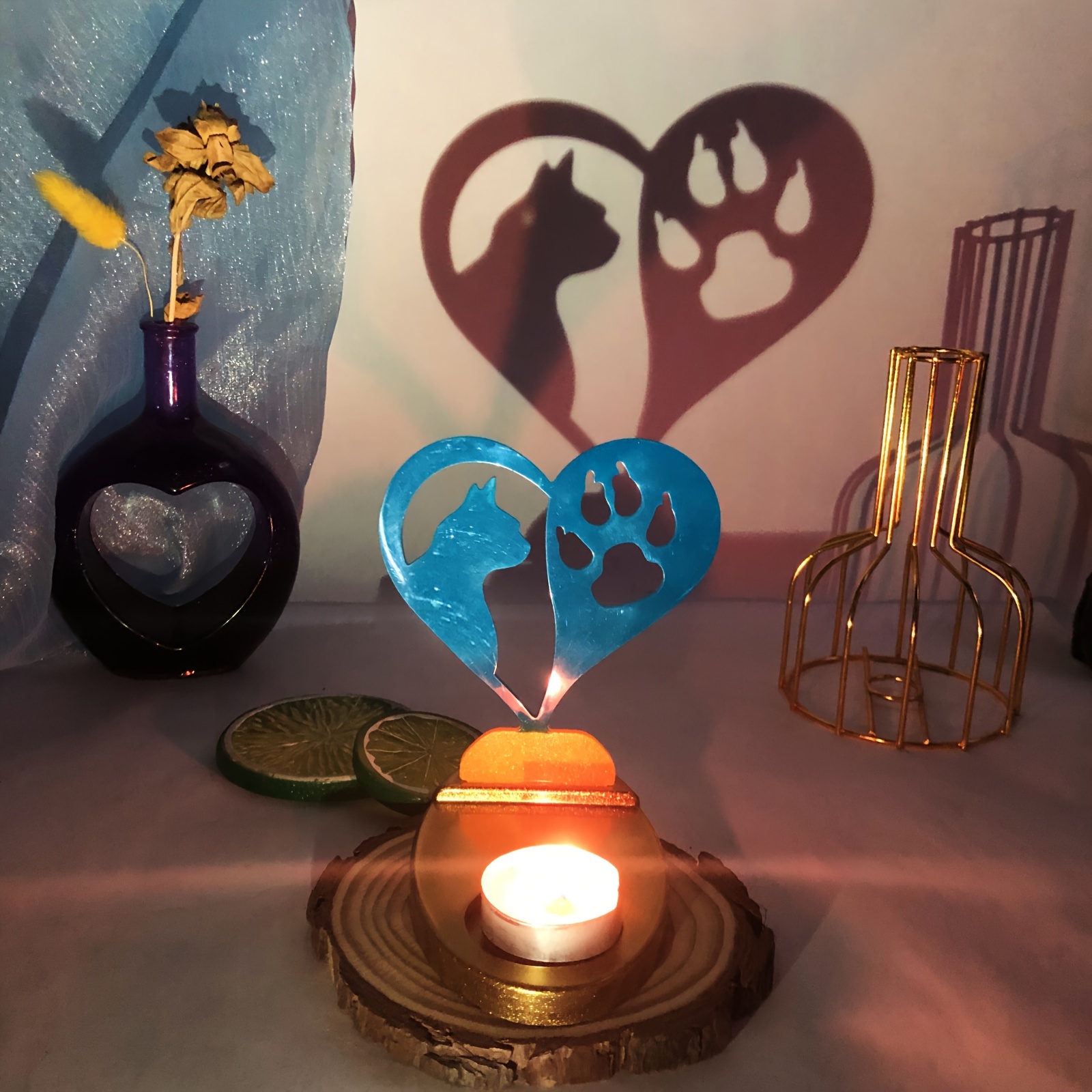 Tealight Candle Holder Silicone Molds Heart Candlestick With - Temu