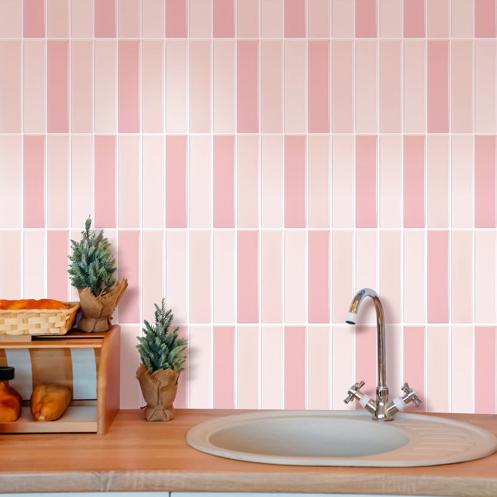 Vinly - Adhesivo adhesivo de grano de madera para pared, azulejos  antideslizantes, rollo adhesivo de transferencia para pared de suelo,  madera de rosa