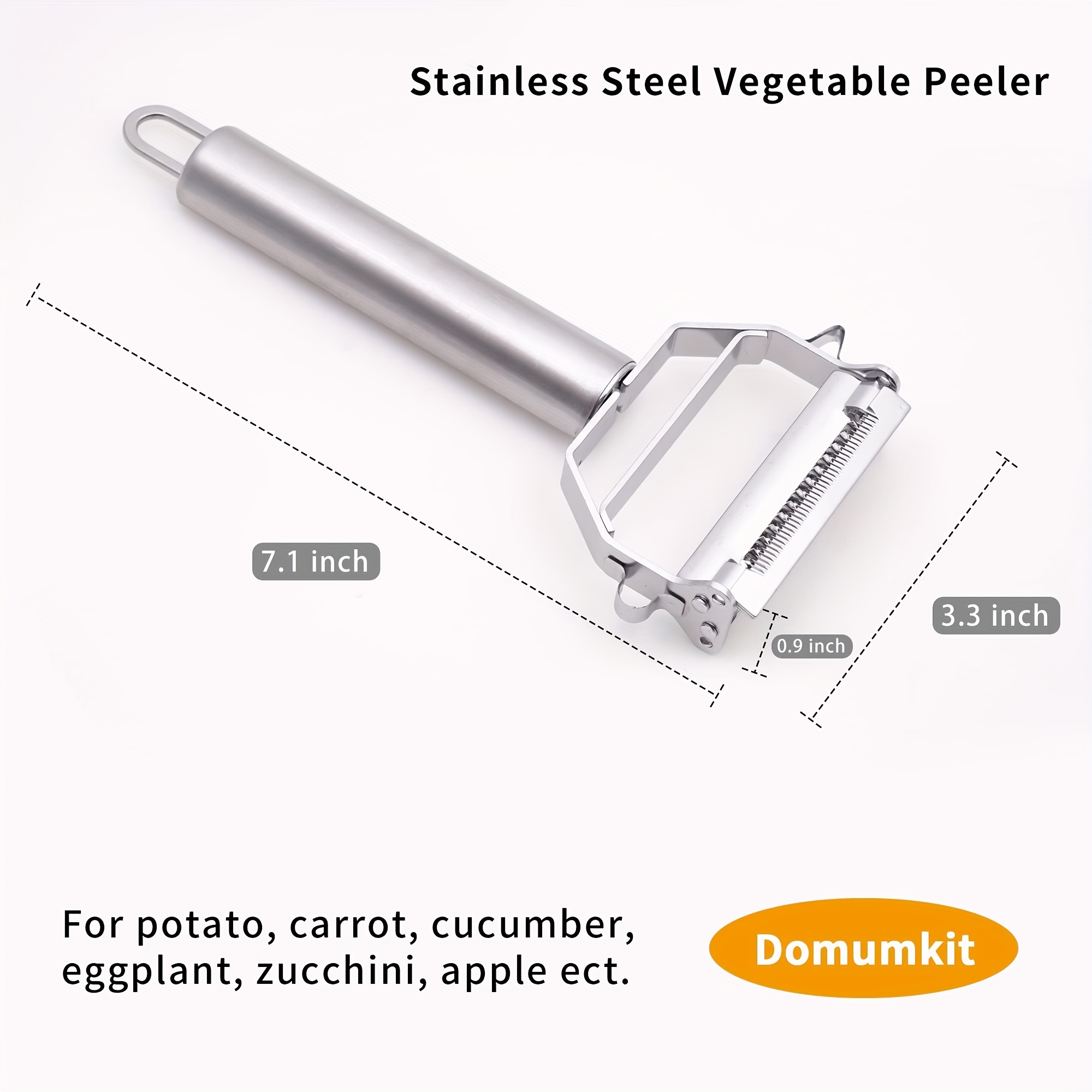 Zeno Stainless Steel Dual Blade Vegetable Peeler - Commercial Grade  Julienne Cutter - Fruit, Potatoes, Carrot, Cucumber, Dishwasher Safe 