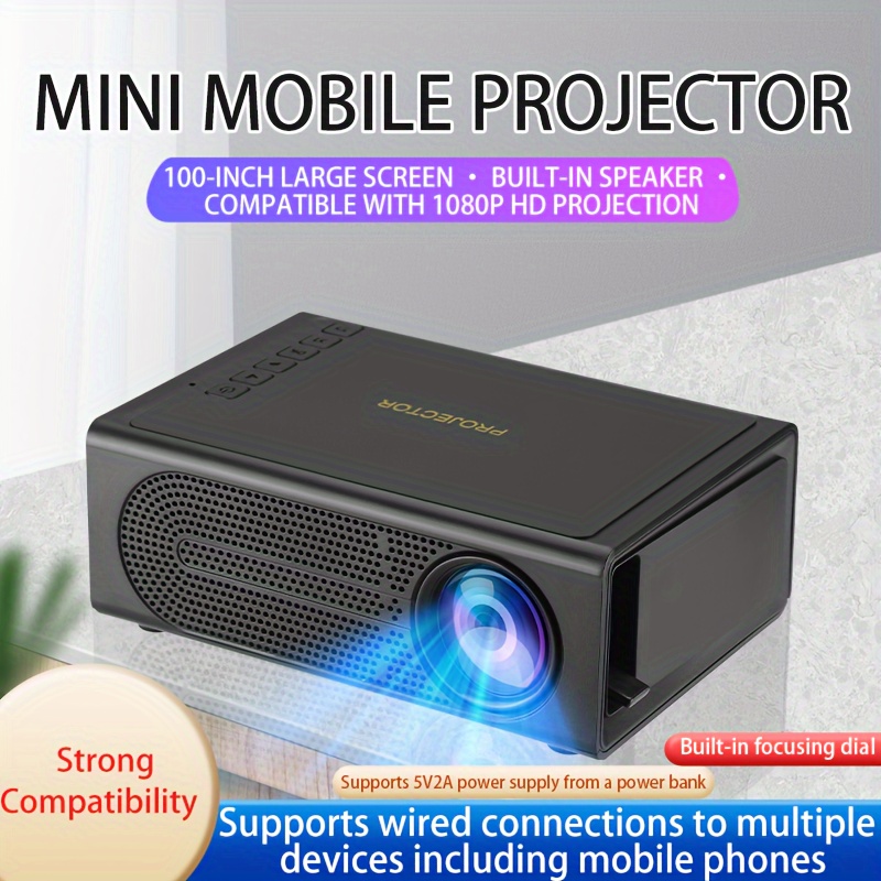 Mini proyector portátil YT300, pantalla de proyección Full HD