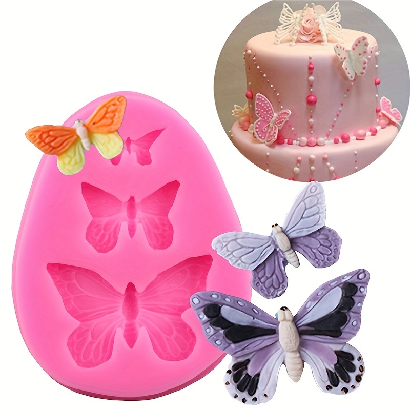 1pc Butterfly Silicone Mold Chocolate Fondant Mold Wedding Cake Decorating  Tool Cupcake Top Mold Polymer Clay Candy Mold