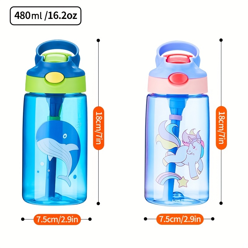 Kids Water Bottle with Straw for School Leak Proof 16 OZ Toddler