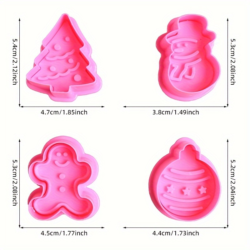 Christmas Cookie Plunger Cutters Xmas Fondant Cutters Cookie - Temu