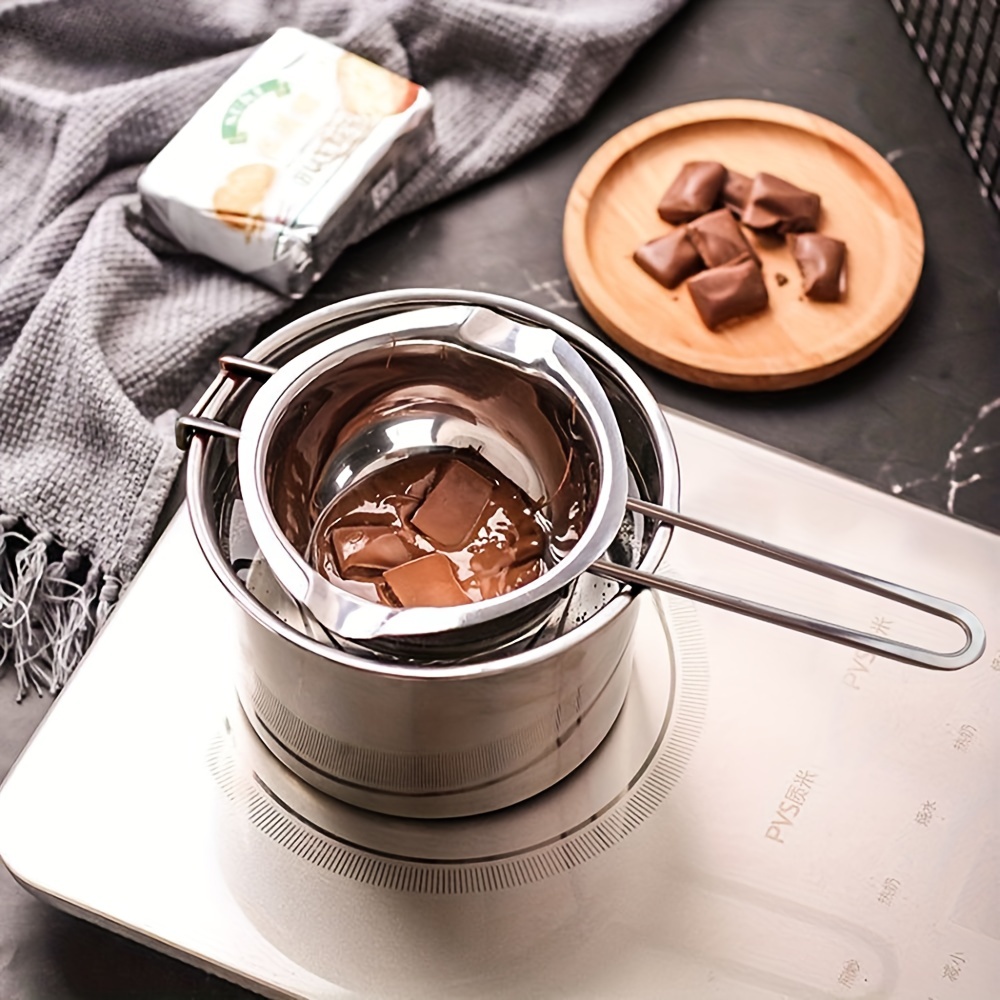Chocolate Melting Pot - 1000ML Double Boiler with Heat Resistant Handle,  Stainless Steel Double Boiler Pot Set, Double Boilers for Stove Top can  Melt Chocolate, Butter, Candy and Candle