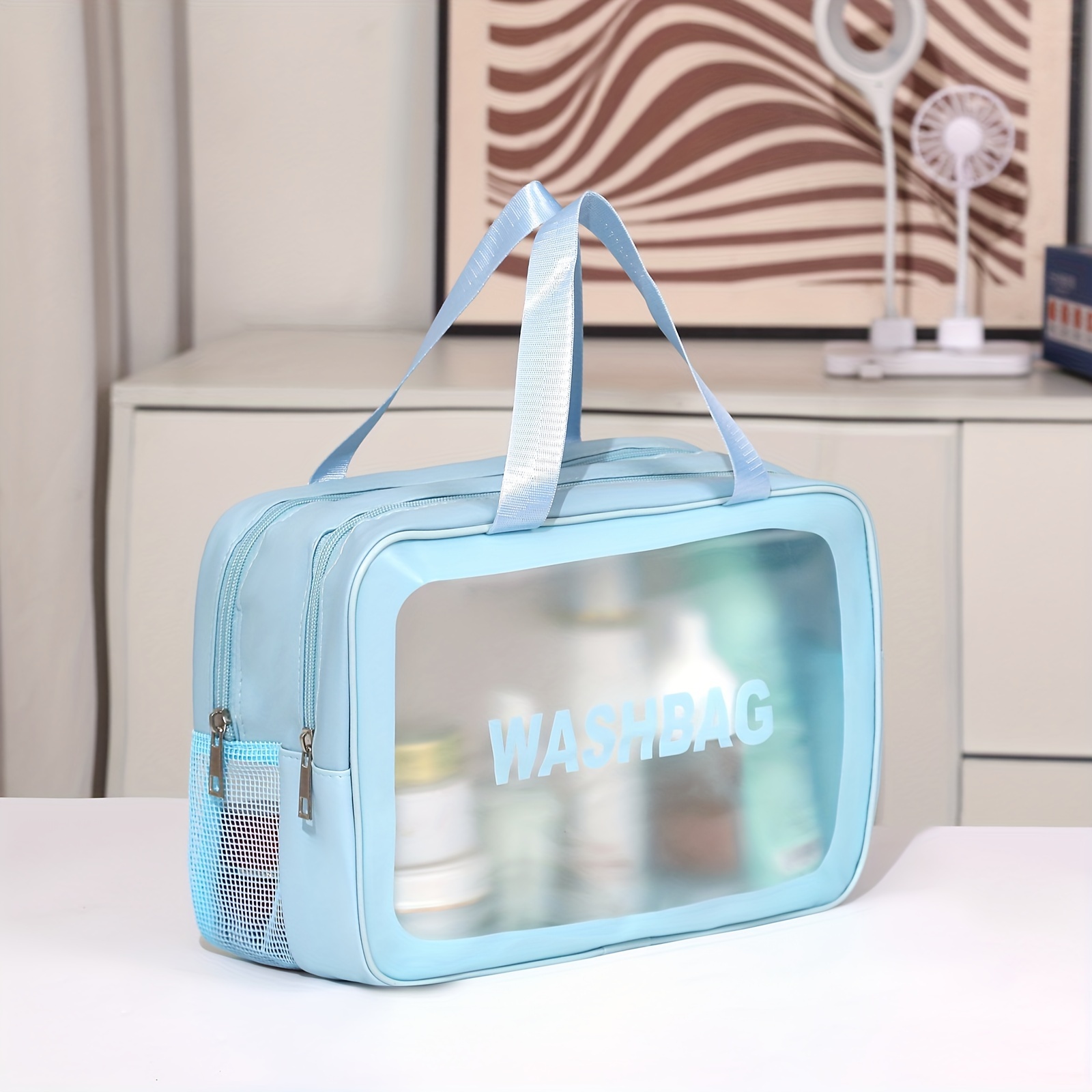 Cute Toiletry Bag Storage Bag, Portable Soft Sponge Flower Large Capacity  Portable Cosmetic Bag - Temu