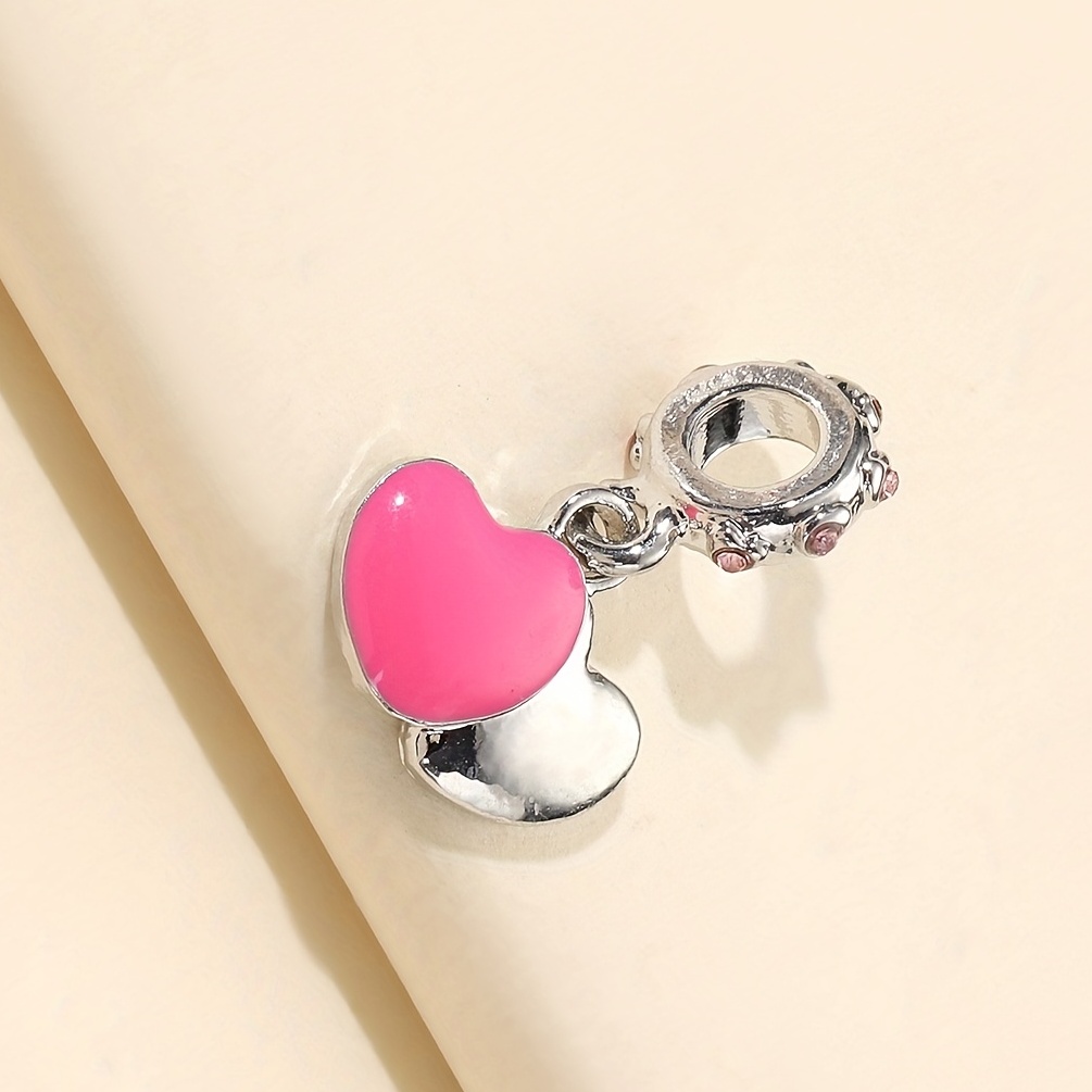 Pink Heart Bead Charm