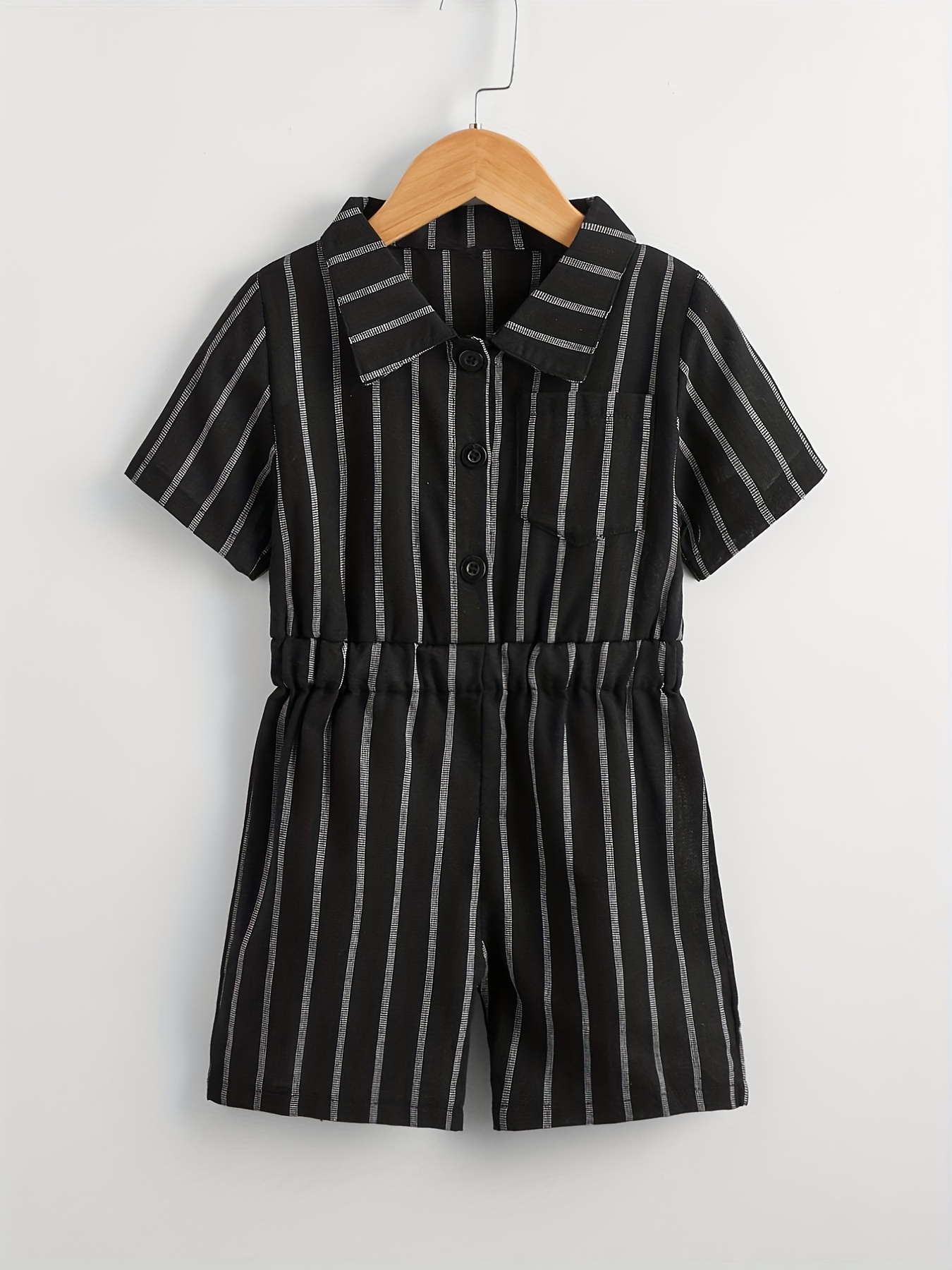 Kids Stripes Short Sleeve Romper Jumpsuit