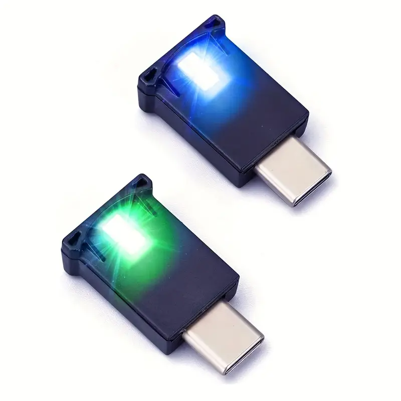 Mini USB Type-C LED-Licht, RGB-Auto-LED-Innenbeleuchtung Gleichstrom 5V  Smart USB LED-Atmosphärenlicht, Home-Office-Dekoration Nachtlicht, 8 Farben