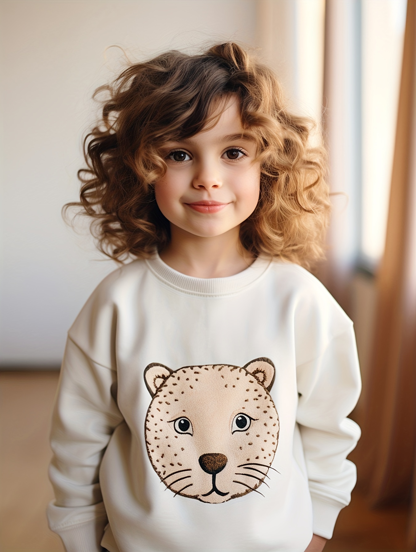 Felpa Con Stampa Gatto/leone Divertente Cartone Animato Da Ragazza Per La  Primavera/autunno, Abbigliamento Per Bambini - Temu Italy