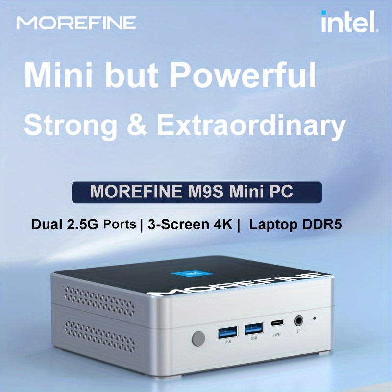 MOREFINE M9 Mini PC 12th Gen Alderlake N100 3.7Ghz DDR4 M.2 2280 NVME Wifi  6 DP1.4 4K 2 Screen Output Desktop Mini PC Computer