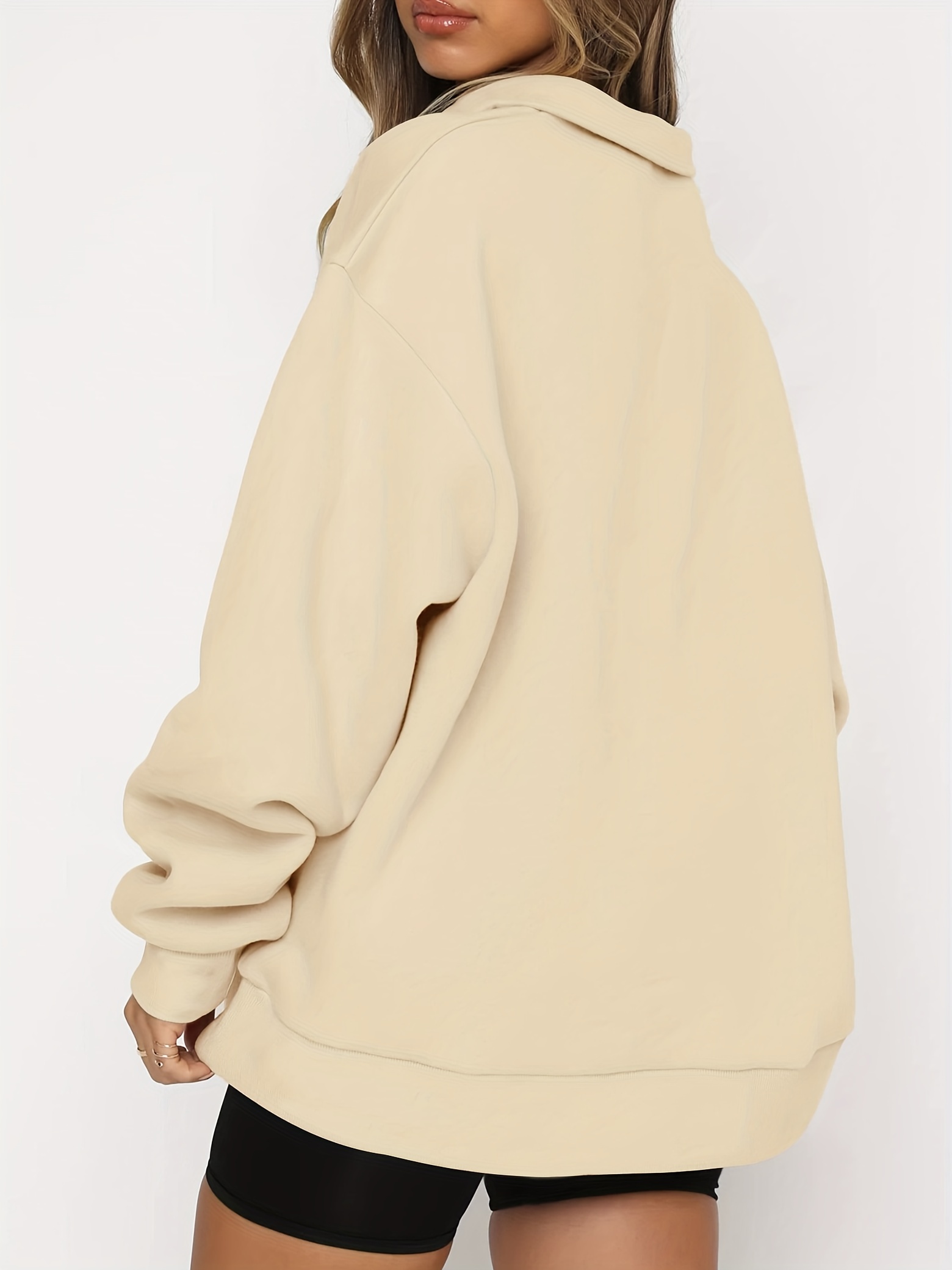 Oversized printed zip-through hoodie - Cream/Sublime - Ladies