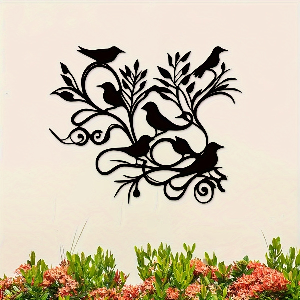 

1pc Arabesque Birds On Branch Sign, Metal Wall Art, Metal Wall Hanging, Unique Home, Home Decor, Suitable For Decorating House, Garden, Patio, Porch, Living Room, Dining Room