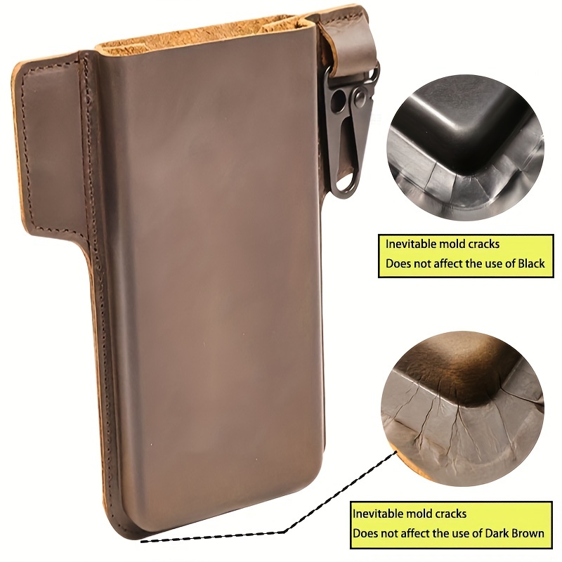 Casual Vertical Leather Phone Pouch, Cell Phone Holster With Belt